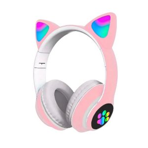 Audífonos Inalámbricos Bluetooth Rgb Orejas Gato Niña  Colores