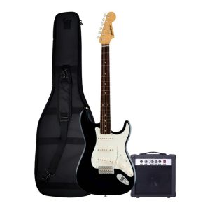 SET GUITARRA ELECTRICA + AMPLIFICADOR FIDDLER COLOR NEGRO