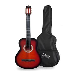 Sevillana Guitarra Clásica 39 Sunburts roja + Funda