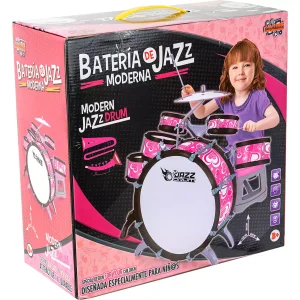 Alternative view of Batería Musical Juguete Jazz Drum Niña 6 Tambores + Piso Rosa