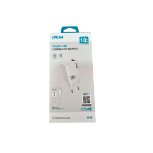 Cargador Rápido 18w Usb Con Cable Tipo C Blanco