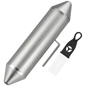 Güiro Torpedo Metálico Color Plateado