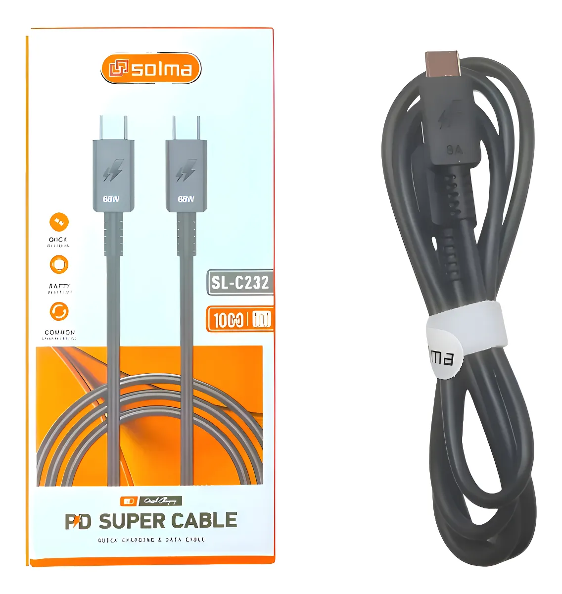 Cable Tipo C A C 68w. Solma Modelo Sl-c232 Negro