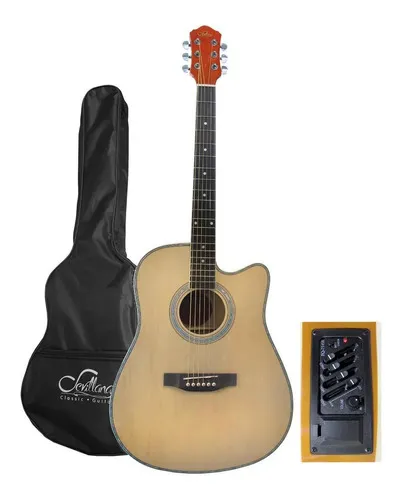 Guitarra Electroacústica 41" 6 Cuerdas Metal Funda Incluida