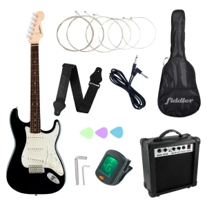 Guitarra Eléctrica Negra + Amplificador