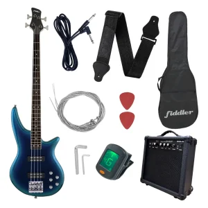 Bajo Eléctrico Azul + Amplificador 20w