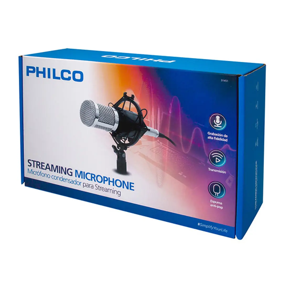 Micrófono Philco Condensador para Streaming