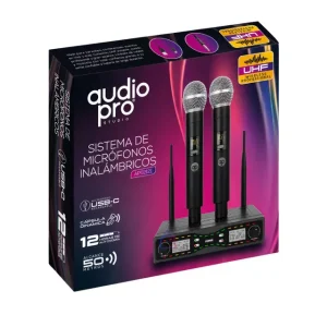 Microfono Inalambrico UHF Dual 50M Recargables USB C